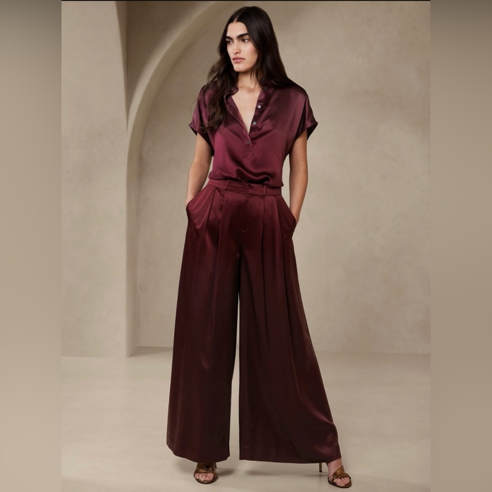 Banana Republic Wide Leg Silk Pants